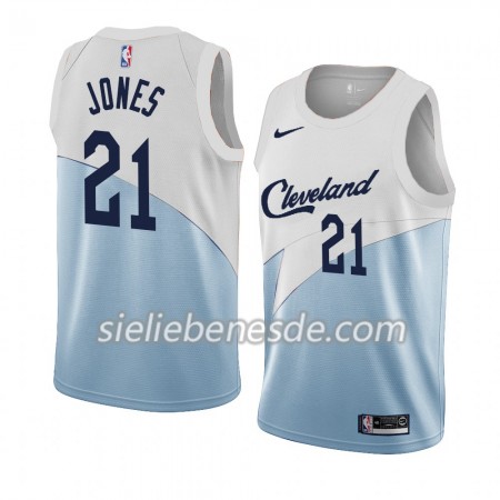 Herren NBA Cleveland Cavaliers Trikot Jalen Jones 21 2018-19 Nike Blau Weiß Swingman